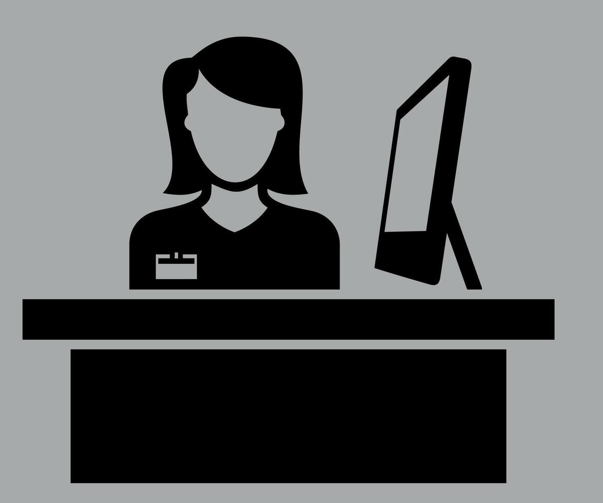 black and white reception icon isolated on white background vector