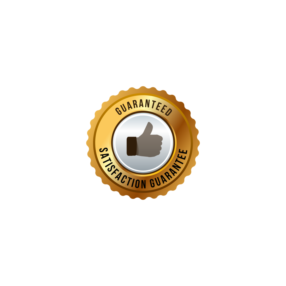 A gold seal with a thumbs up sign on it png