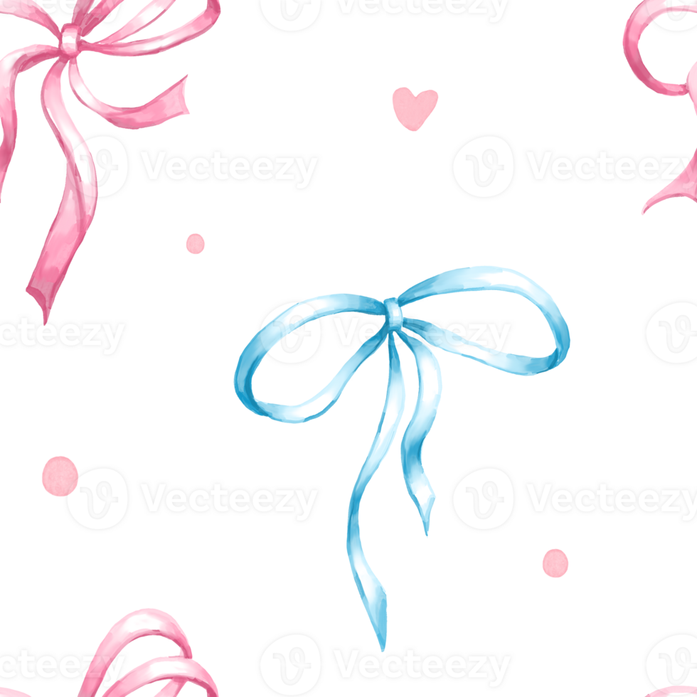 Seamless pattern with bows and ribbons png