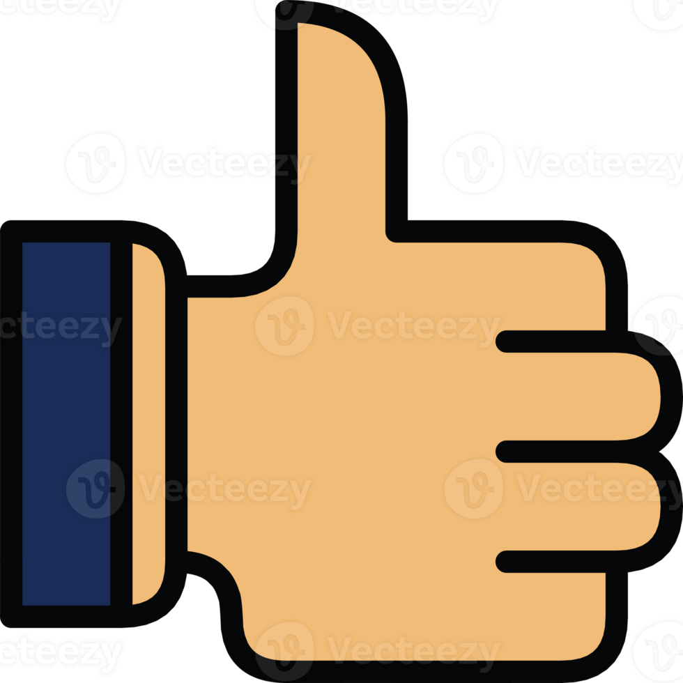 Thumbs Up Hand Gesture Icon Signifying Approval or Agreement png