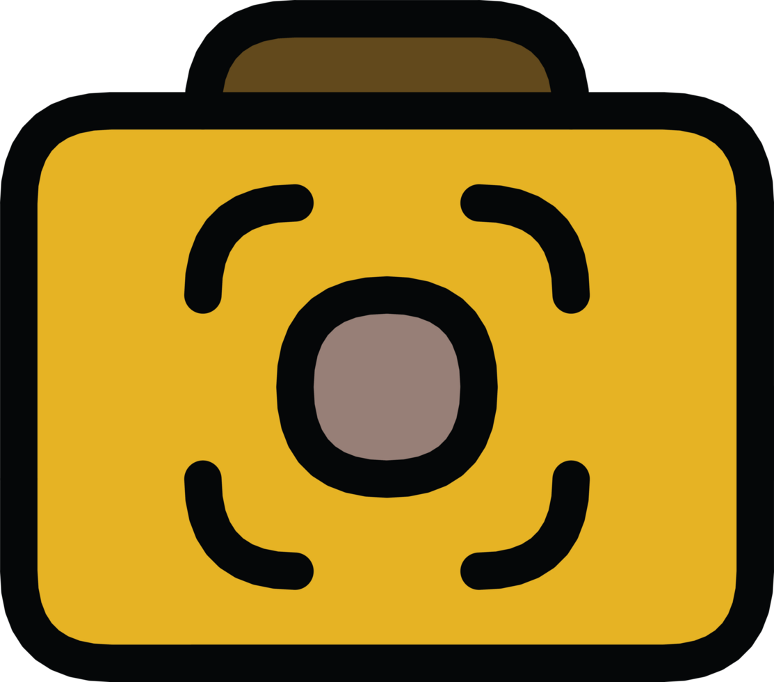 Yellow Icon Depiction of a Camera with Lens and Simplified Elements png