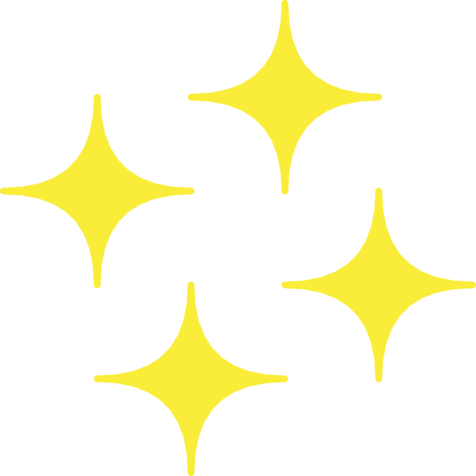 Yellow Sparkle Design on Transparent Background png