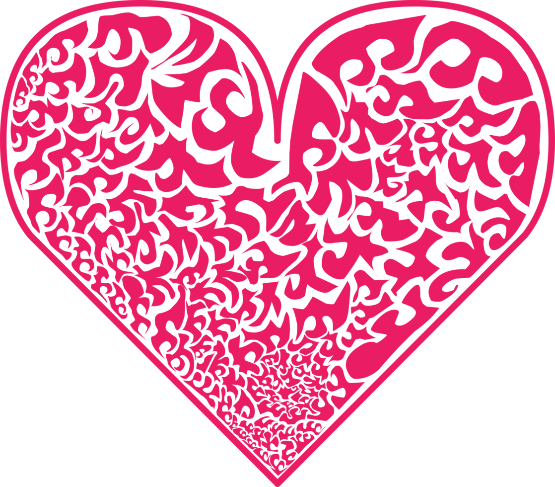 Intricate Pink Heart Symbol With Decorative Swirling Patterns png