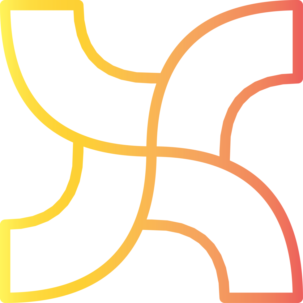 An abstract design featuring a unique curved gradient symbol in vibrant yellow and orange hues. png