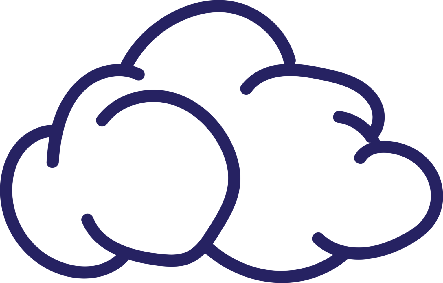 Minimalist Line Art of a Cloud Icon png