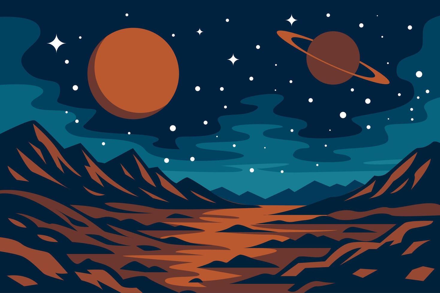 Spaces landscape illustration vector