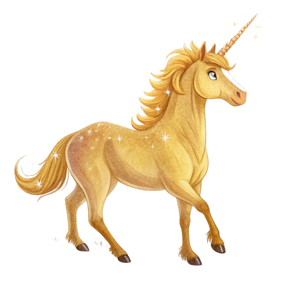 A cartoon of a unicorn isolated on a transparent background png