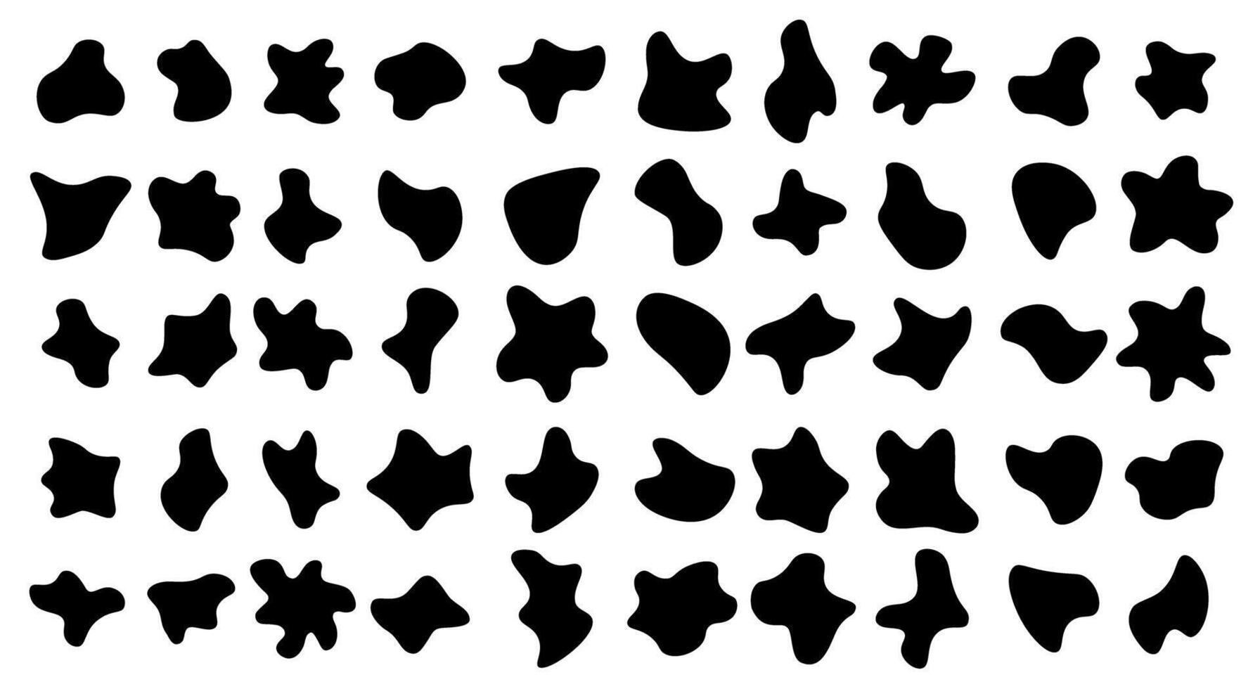 Abstract Organic Black Blob Shapes Set vector