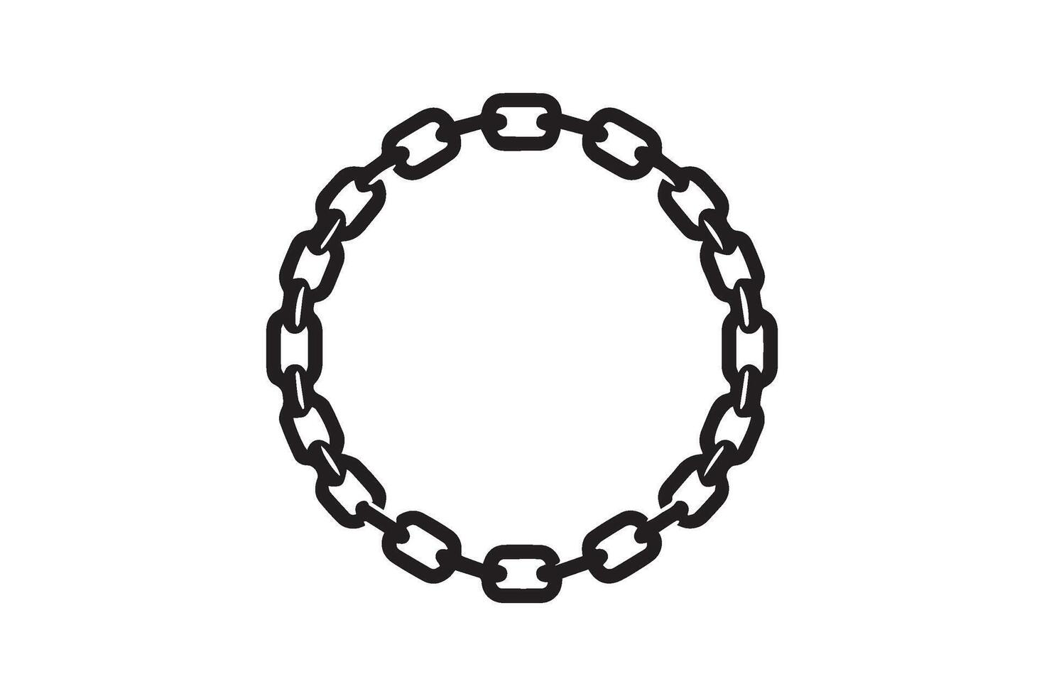 Simple metal chain silhouette on white background vector