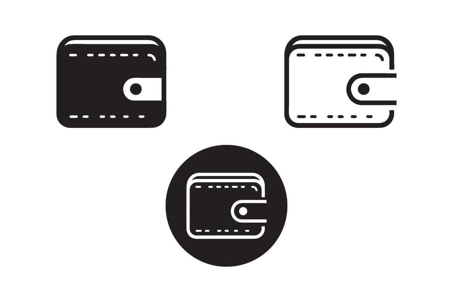 Minimalist wallet silhouette . Wallet icon vector