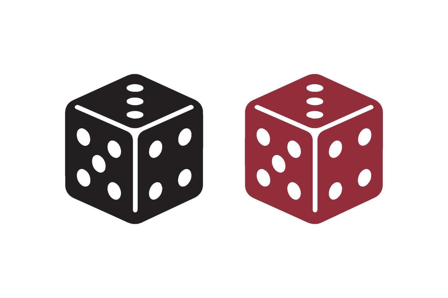 Simple dice icon. Game dice silhouette on white background vector