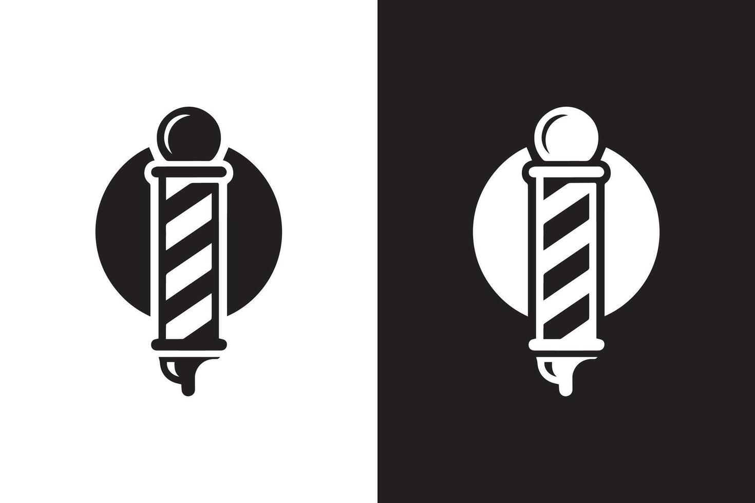 Minimalist barber pole icon. Barber pole logo vector