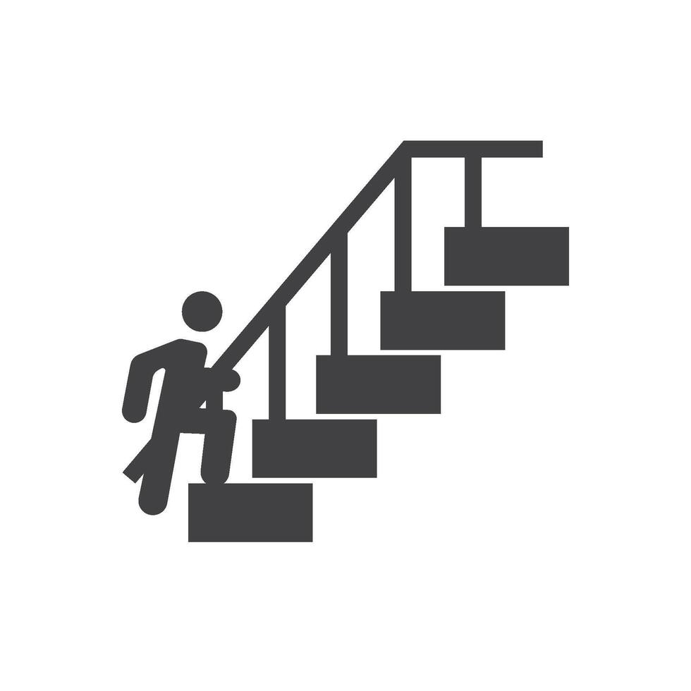 Person climbing stairs vector