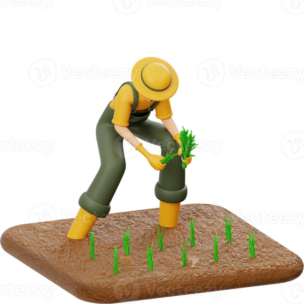 3d little man with a watering can png