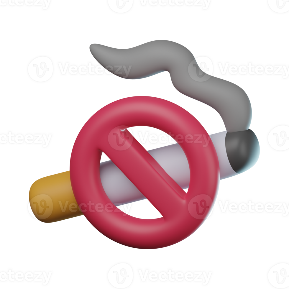 3d render of a no smoking sign png