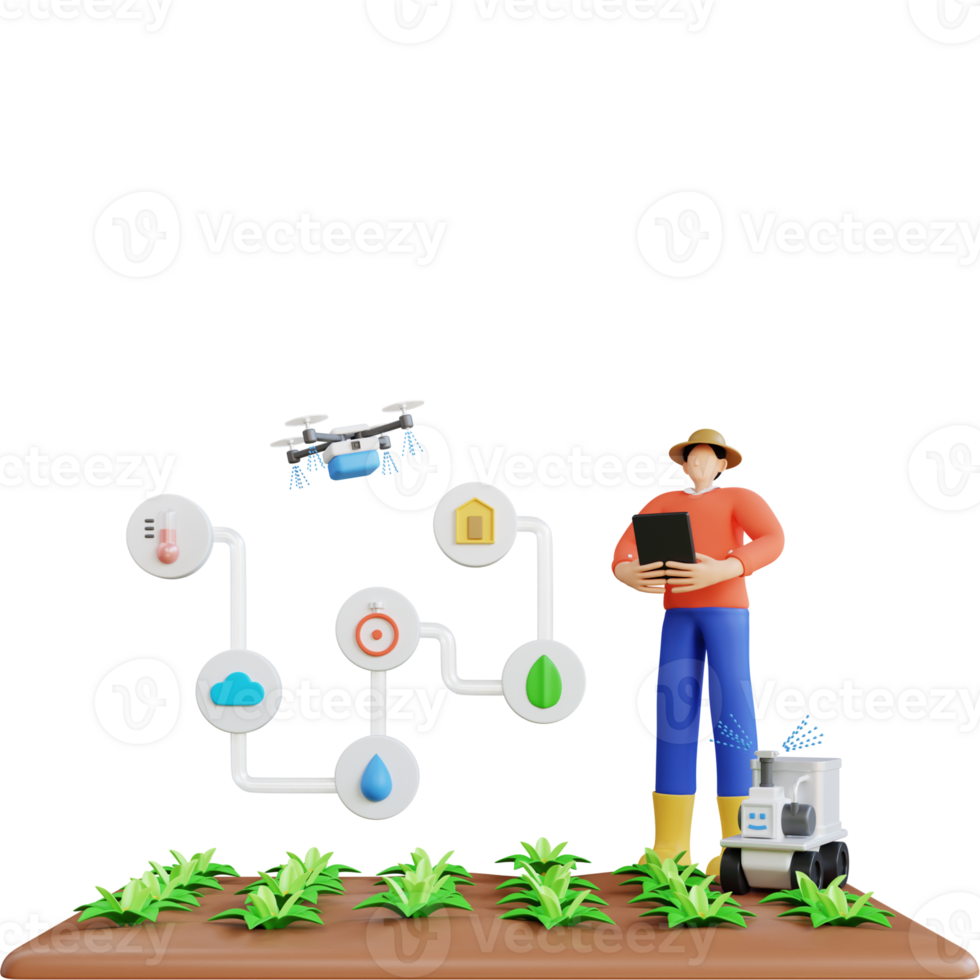 boy playing drone with agriculture plant png