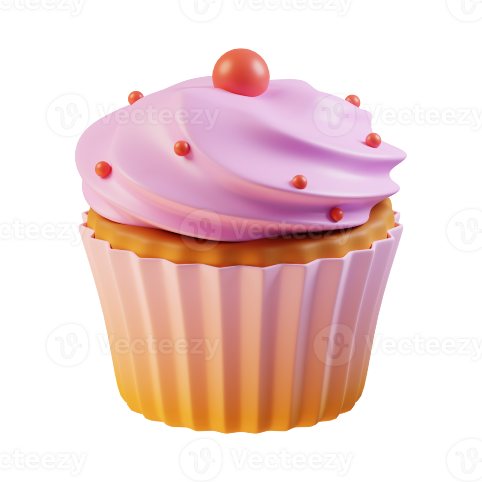 cupcake with cream and cherry png