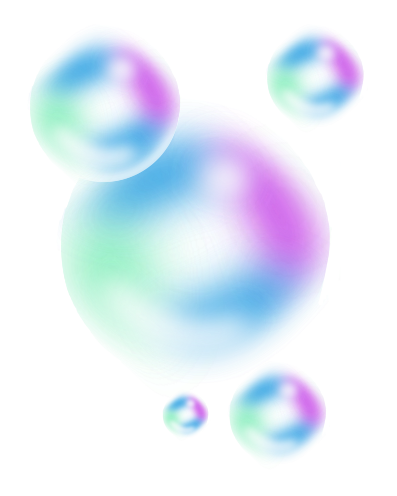 colored bubbles without a bottom png