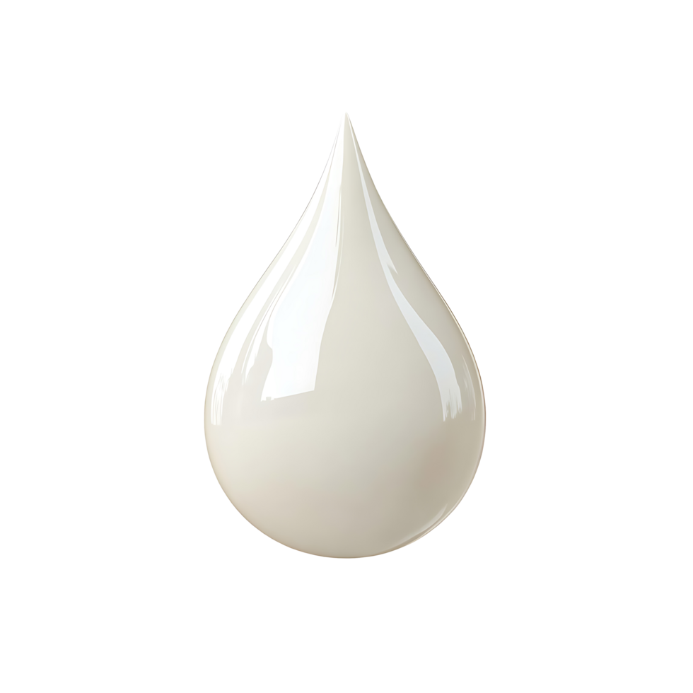white drop on transparent background. Drop of milk. White cream drop. Milk drop png