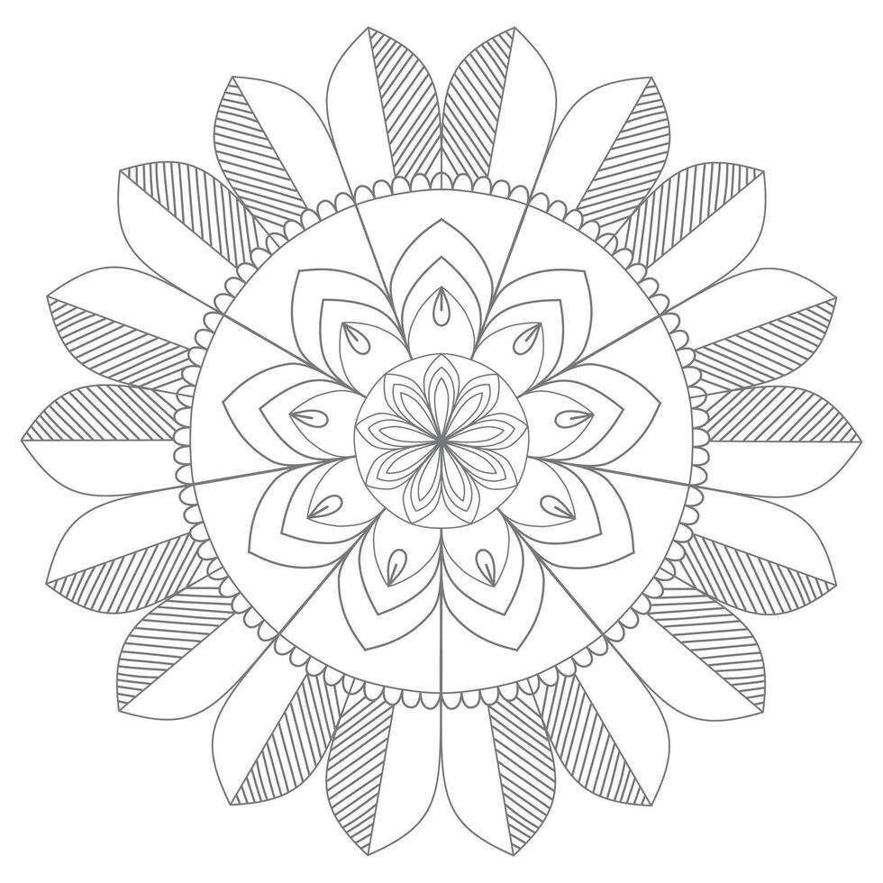 Mandala patterns have a circular or symmetrical structure radiating outward from the center. They are often used as spiritual and religious symbols and in meditative. vector