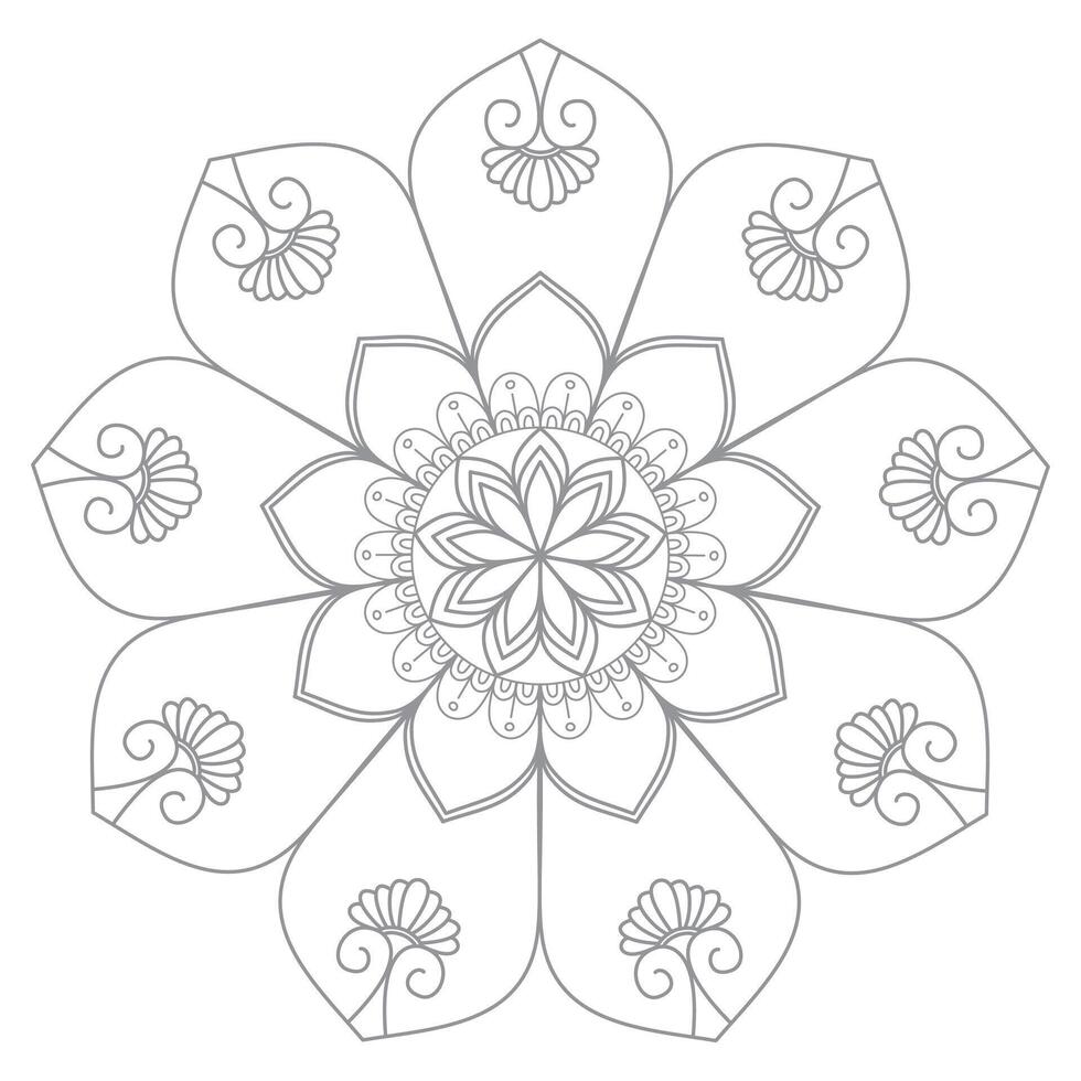 Mandala patterns have a circular or symmetrical structure radiating outward from the center. They are often used as spiritual and religious symbols. vector