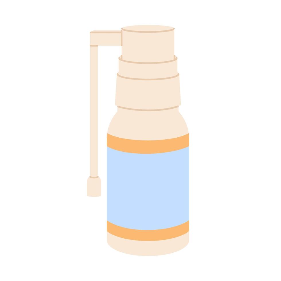 Medical spray for sore throat. Flat isolated illustration vector