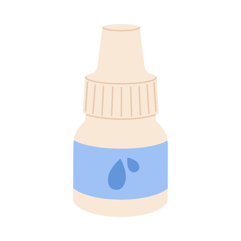 Eye drops or ear drops bottle. Flat isolated illustration vector