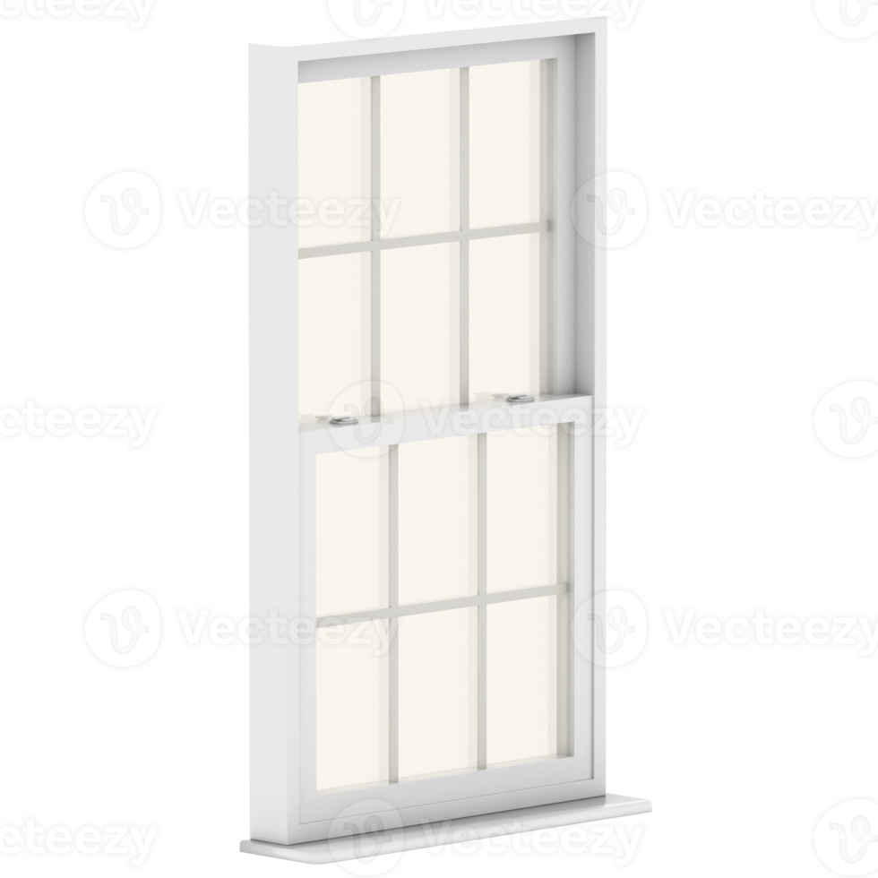 Render tall black window frame with transparent background png