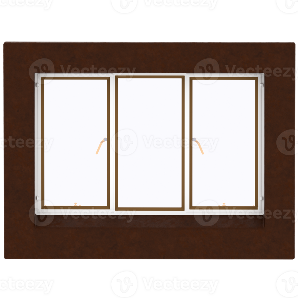 3d render window frame with transparent background png
