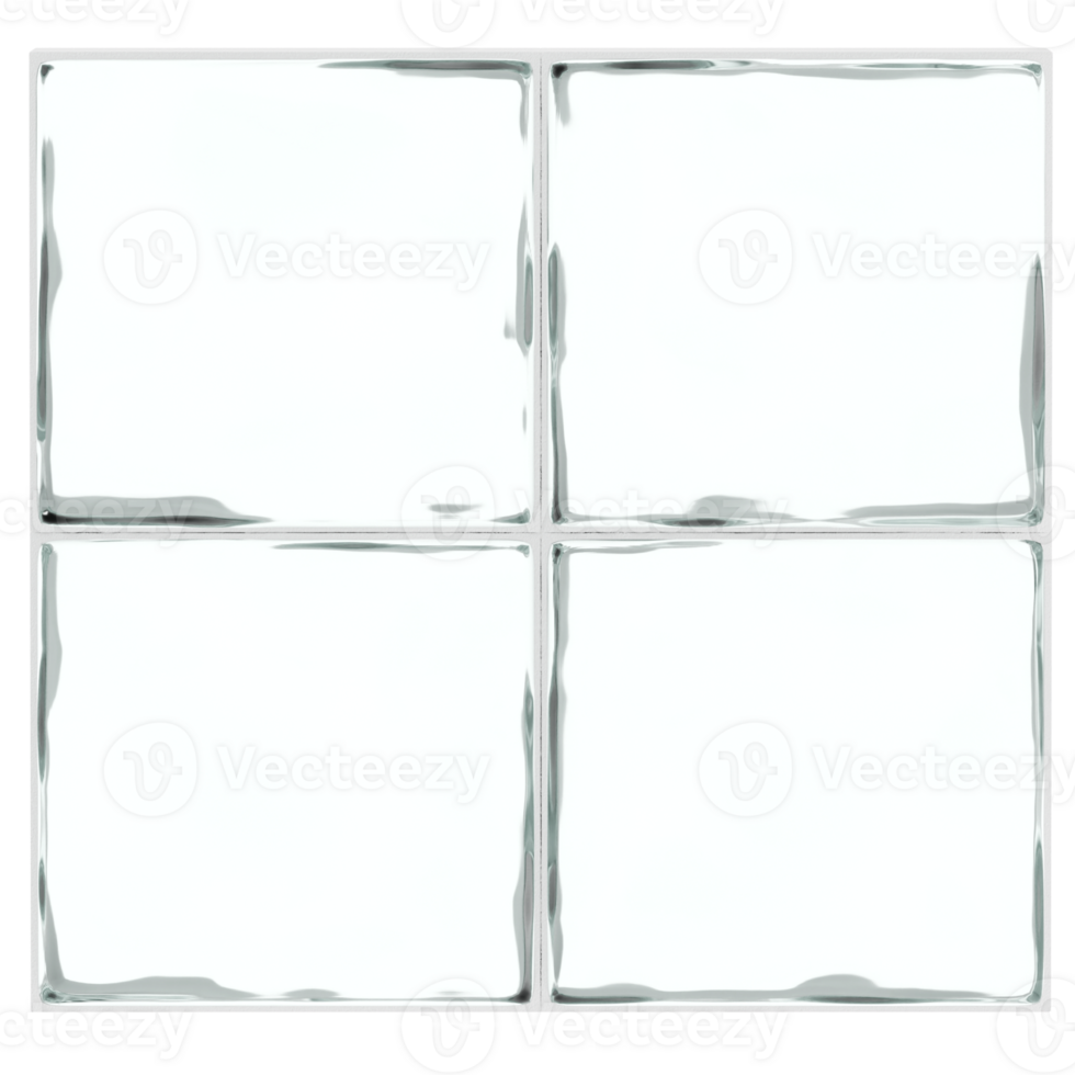 3d render frosted square glass blocks with transparent background png