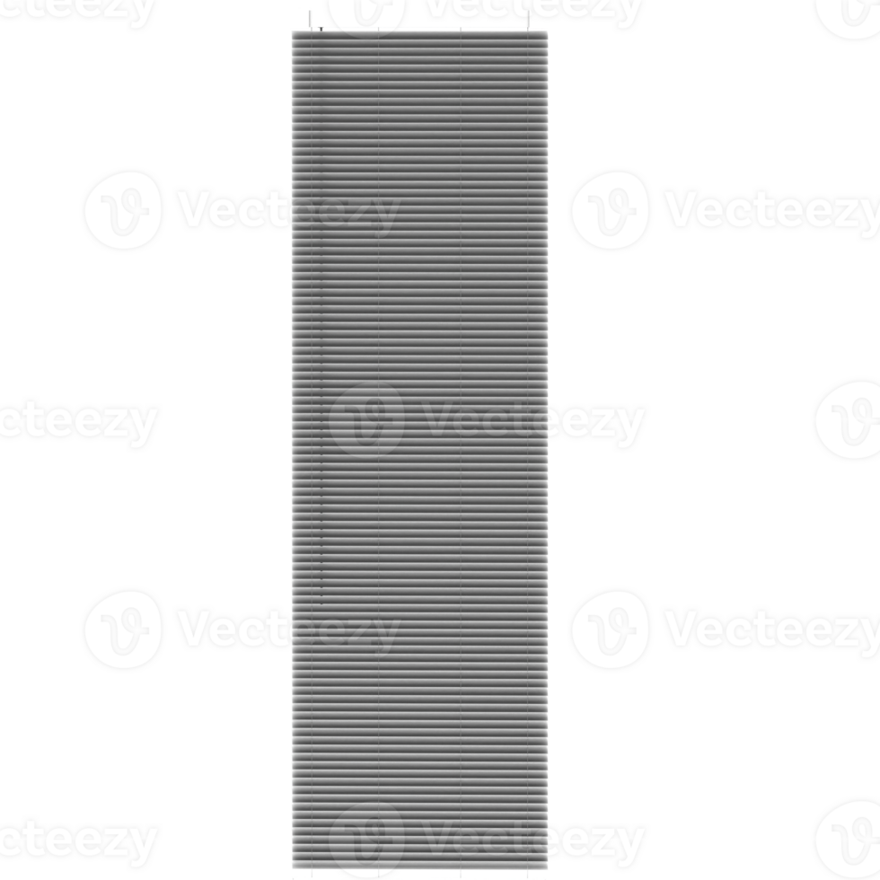 Render closed window blinds with transparent background png