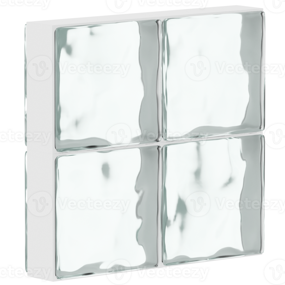 Render frosted square glass blocks with transparent background png