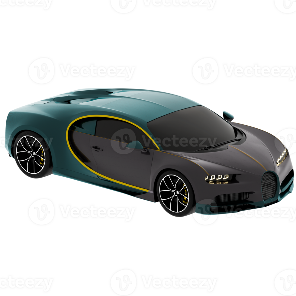 Render luxury sport car with transparent background png