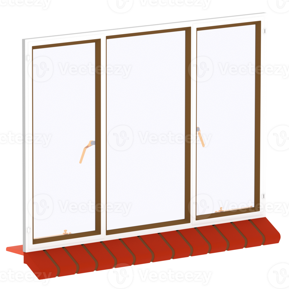 3d render modern window with transparent background png