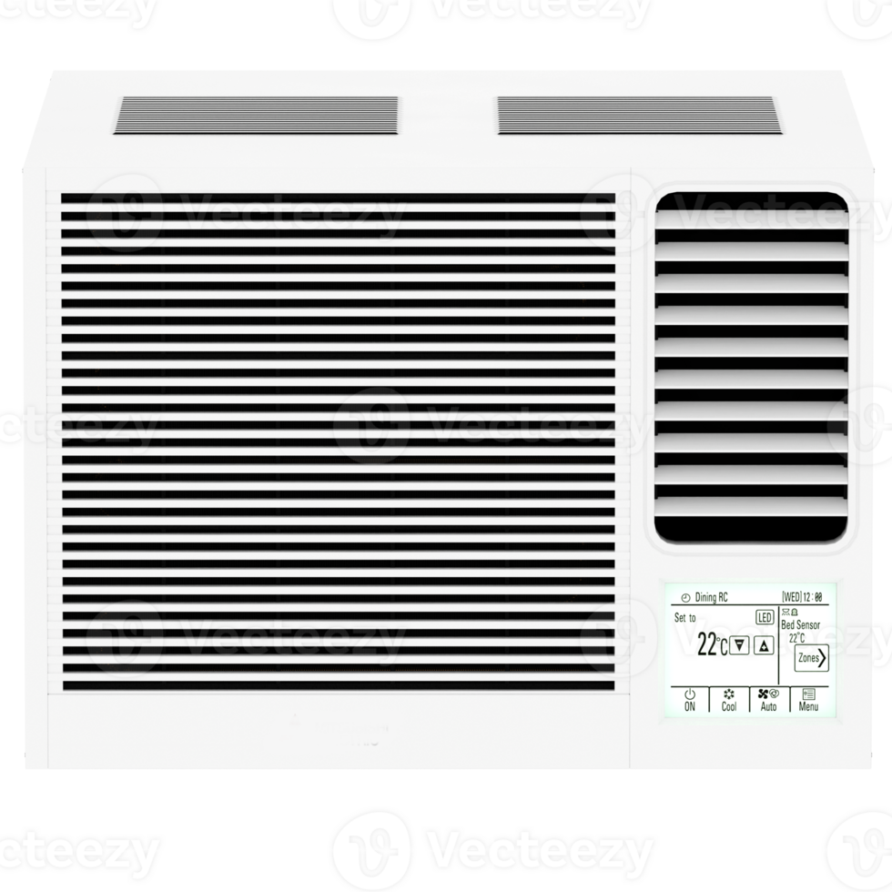 3d render window air conditioning unit with transparent background png