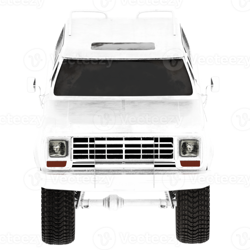 3d render white offroad suv vehicle with transparent background png