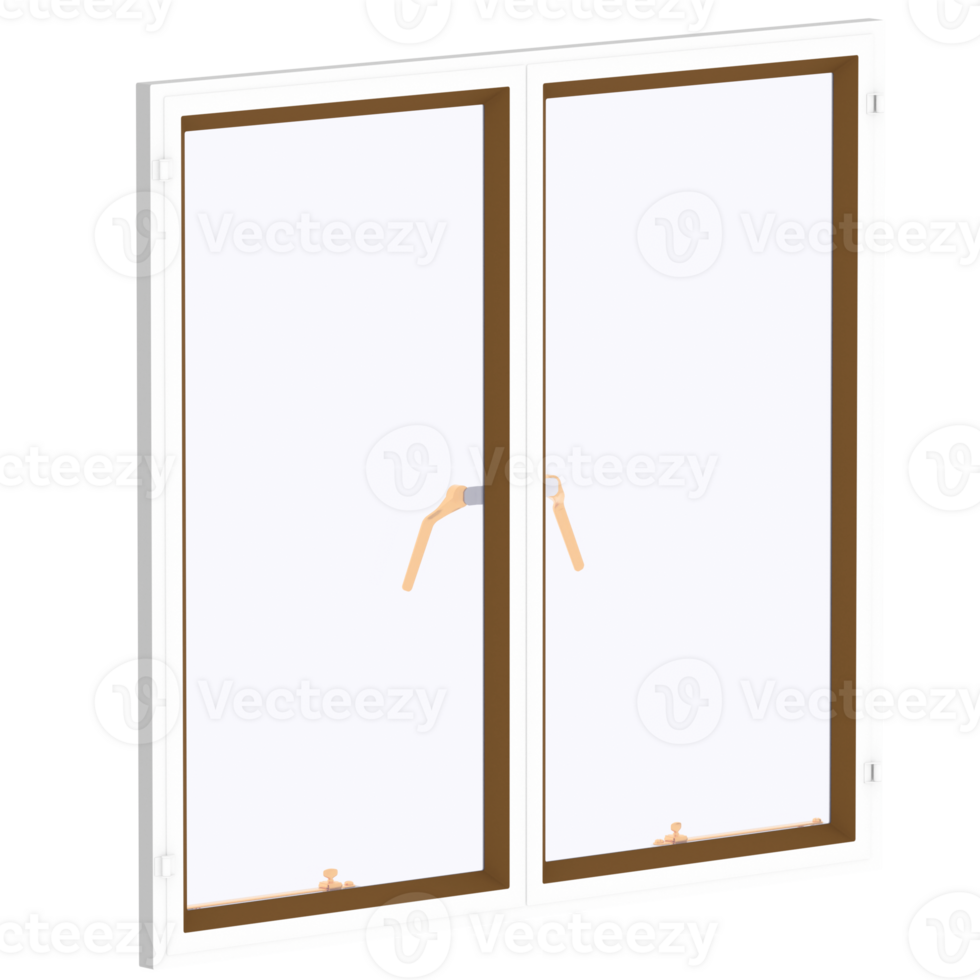 Render double window with transparent background png