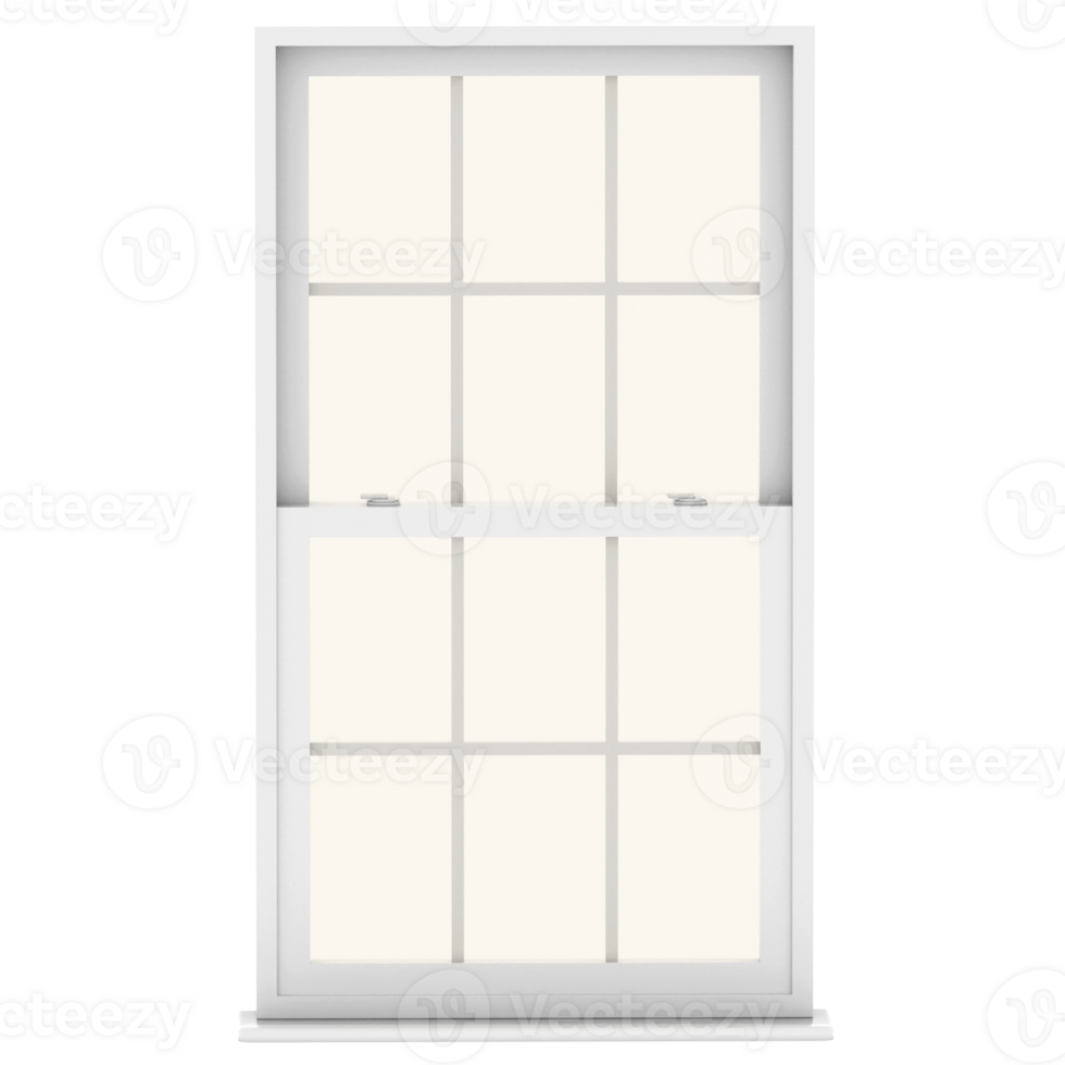 3d render tall black window frame with transparent background png