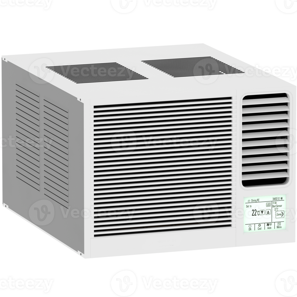 Render window air conditioning unit with transparent background png