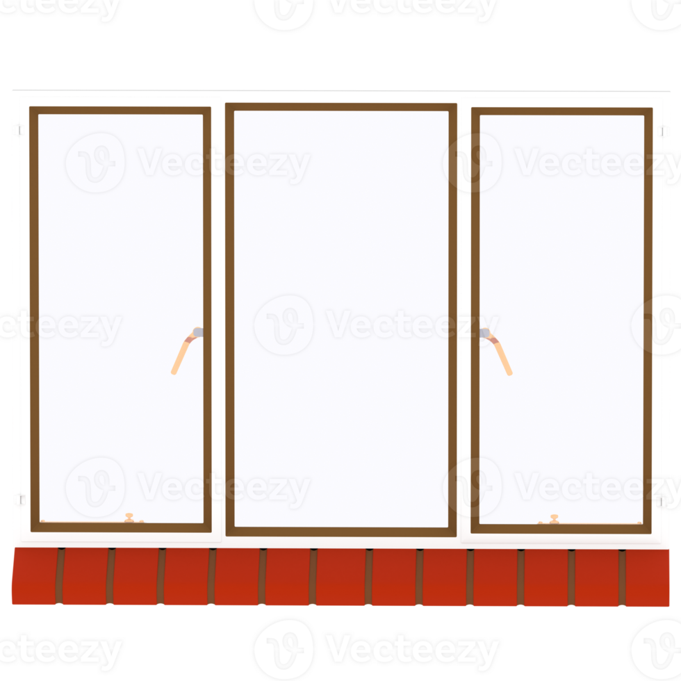 Render modern window with transparent background png