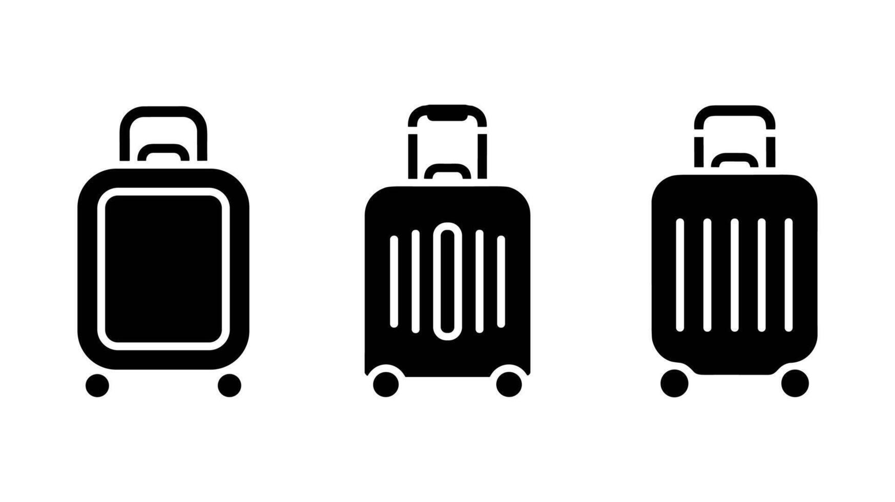 Travel Essentials A captivating trio of luggage, poised to embark on globetrotting adventures. Each suitcase beckons with the promise of discovery and exploration. vector