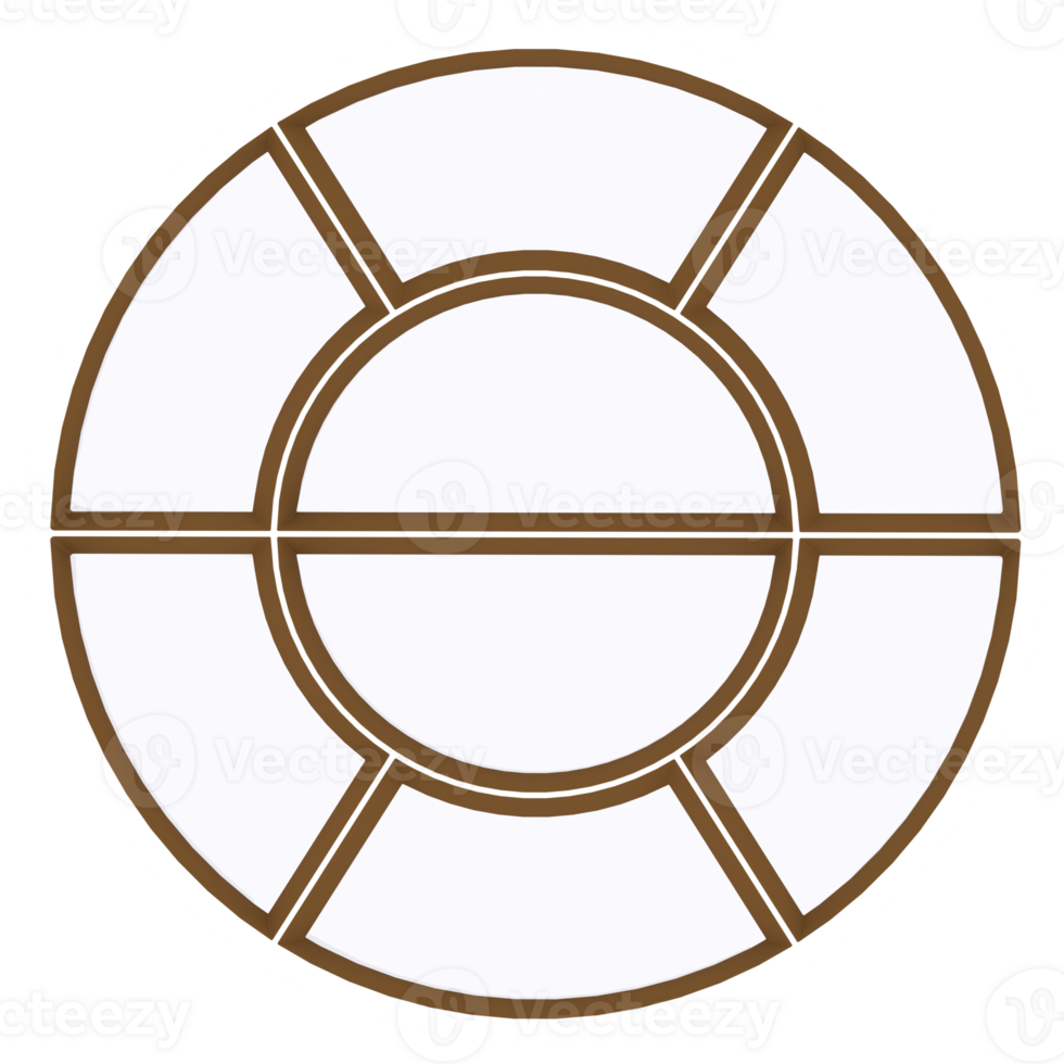 Render circular window modern classic with transparent background png