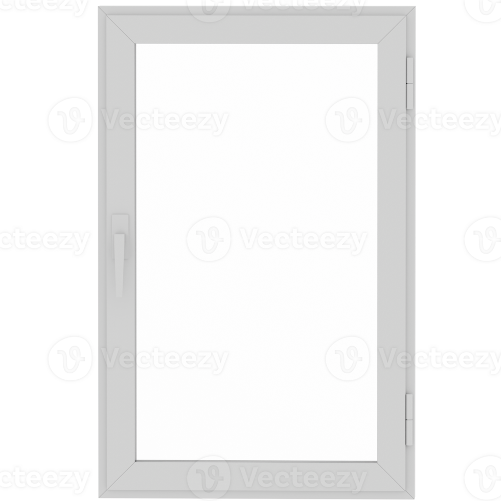 3d render tilt and turn window white frame with transparent background png