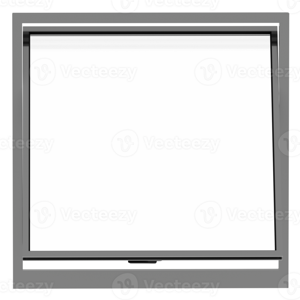 Render awning window modern frame with transparent background png