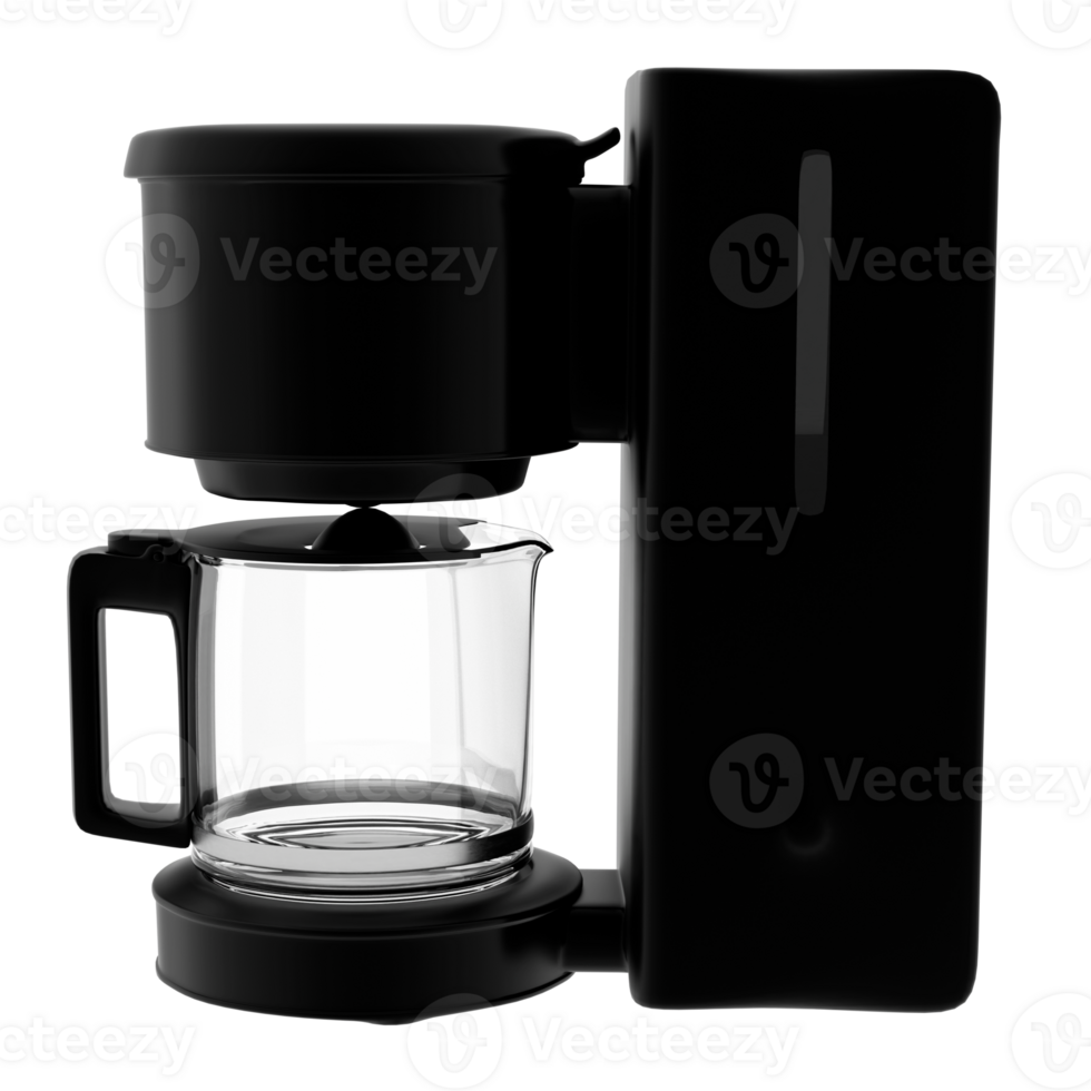 3d render coffee maker glass pot with transparent background png