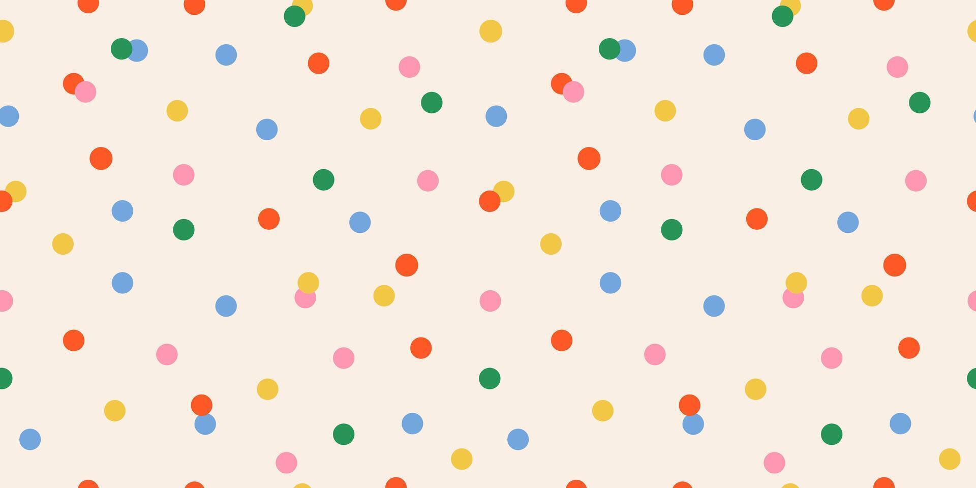 Seamless pattern of polka dots on a white background. New year confetti light backdrop. Christmas background. Perfect for festive celebrations, ads, cards, and wrapping paper. Carnaval Party texture. vector