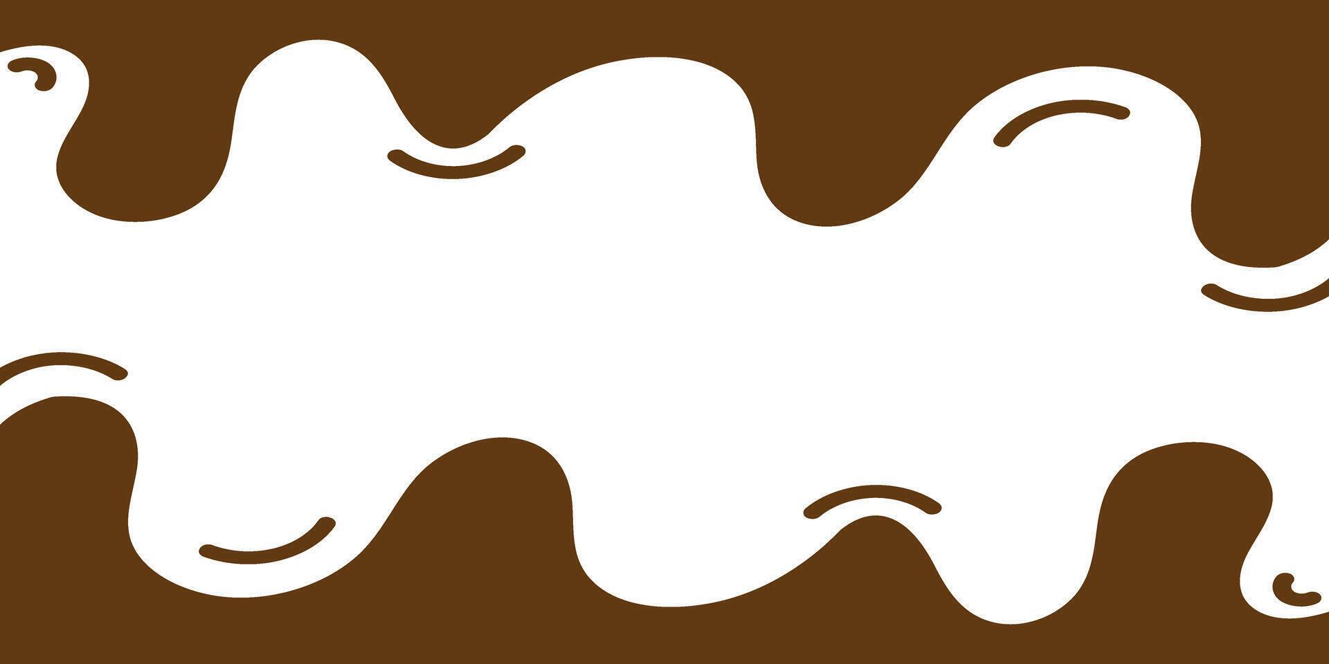 Illustration of fluid brown waves resembling melted chocolate against a white background, creating a smooth and flow effect. This artwork evokes sweetness and indulgence, perfect for decorative vector