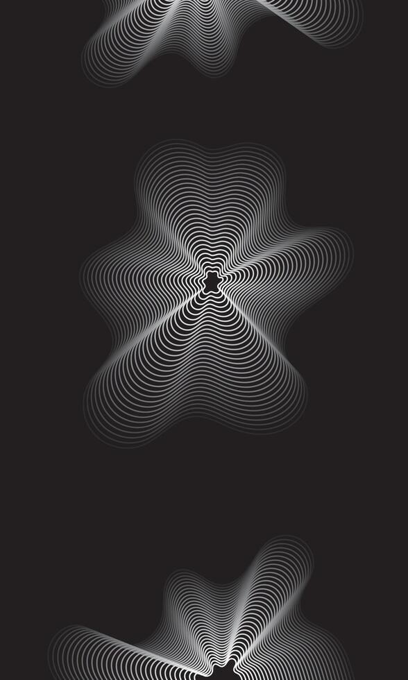 Abstract Monochrome Geometric Pattern with Symmetrical Star-Like Design vector