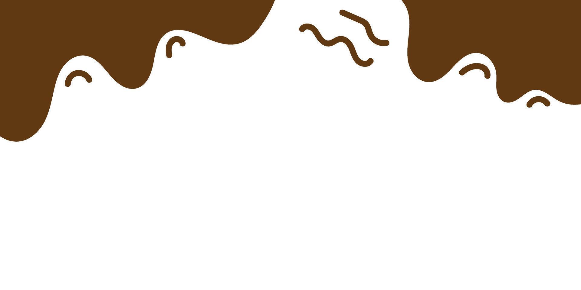 Abstract Chocolate Wave Illustration on White Background with Fluid Design. food abstract background. vector