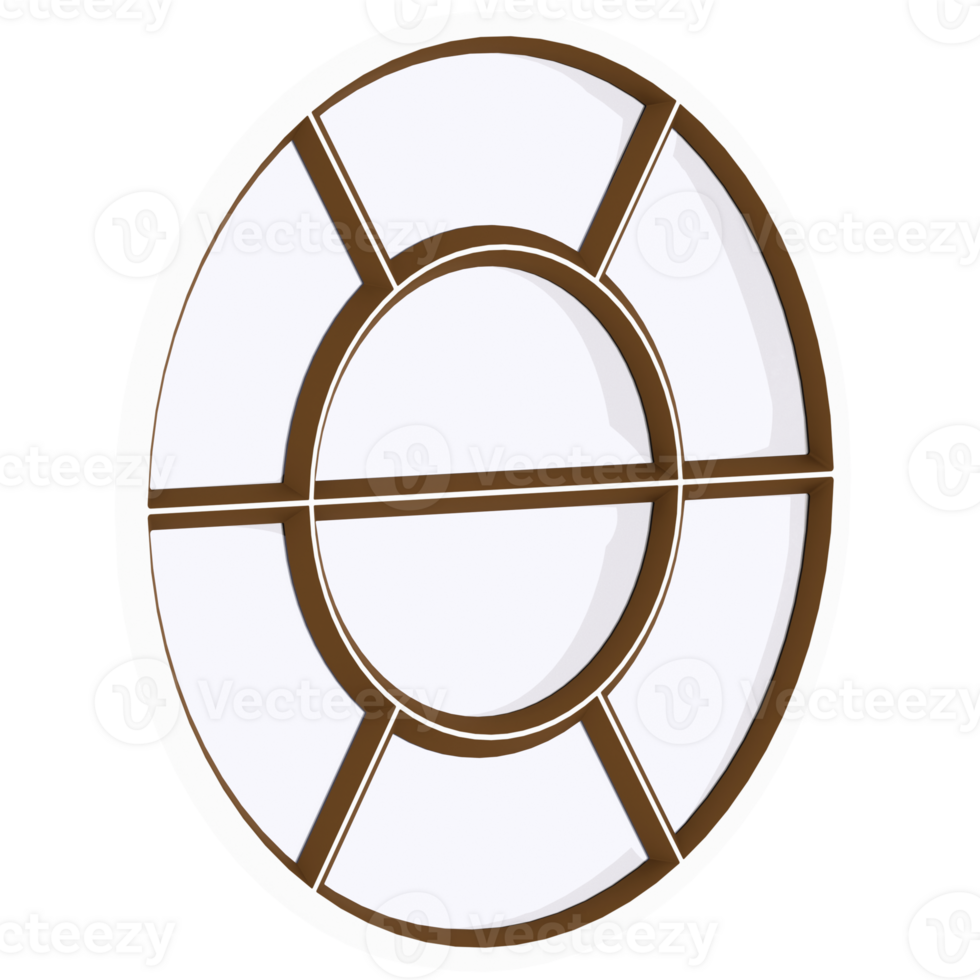 3d render circular janela moderno clássico com transparente fundo png